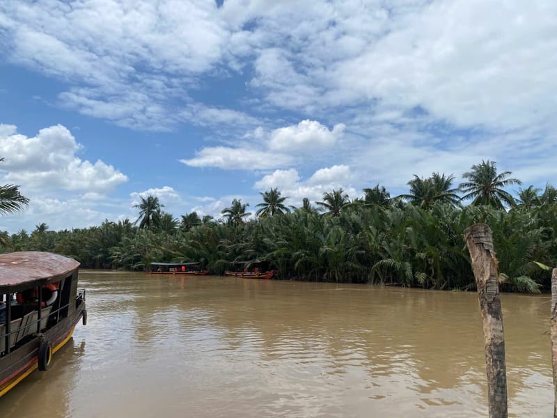 Arrive in My Tho and board a boat for a scenic cruise along the Mekong River.