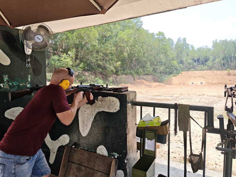 Optional: Try shooting AK-47 or M16 at the shooting range (extra fee).